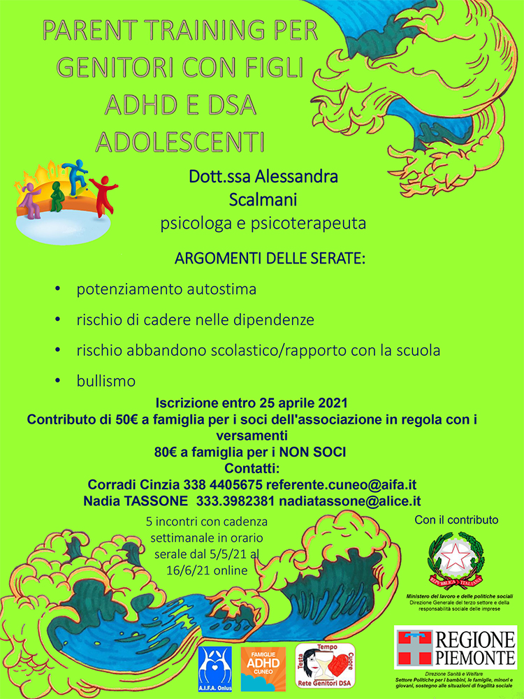 Parent Training per genitori con figli ADHD e DSA Adolescenti